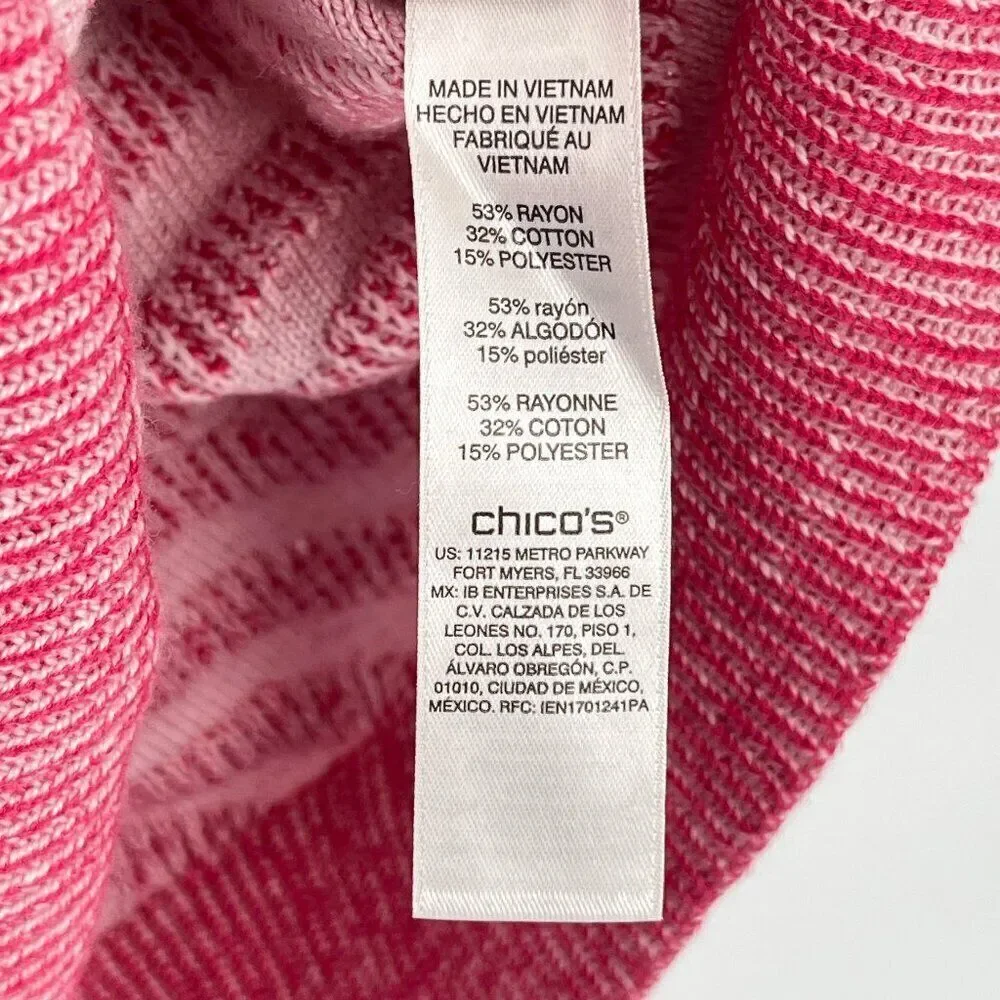 Chico’s Mingle Splice Scoopneck Pullover‎ Sweater Women’s Size 2 XL Asymmetrical